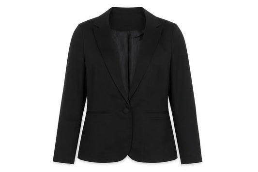 Front view of Miss Selfridge Women Black UK 8 Classic Blazer Single-Breasted