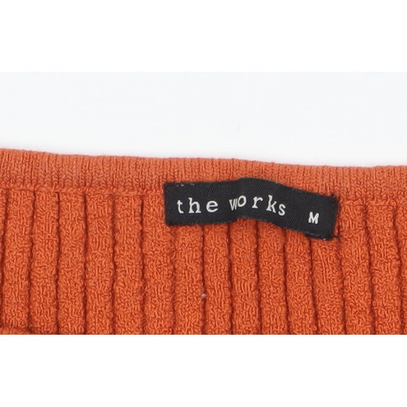 The Works Women’s Orange Ribbed Knit Sleeveless Tank Top M
