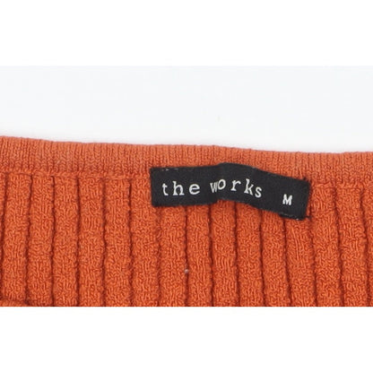 The Works Women’s Orange Ribbed Knit Sleeveless Tank Top M