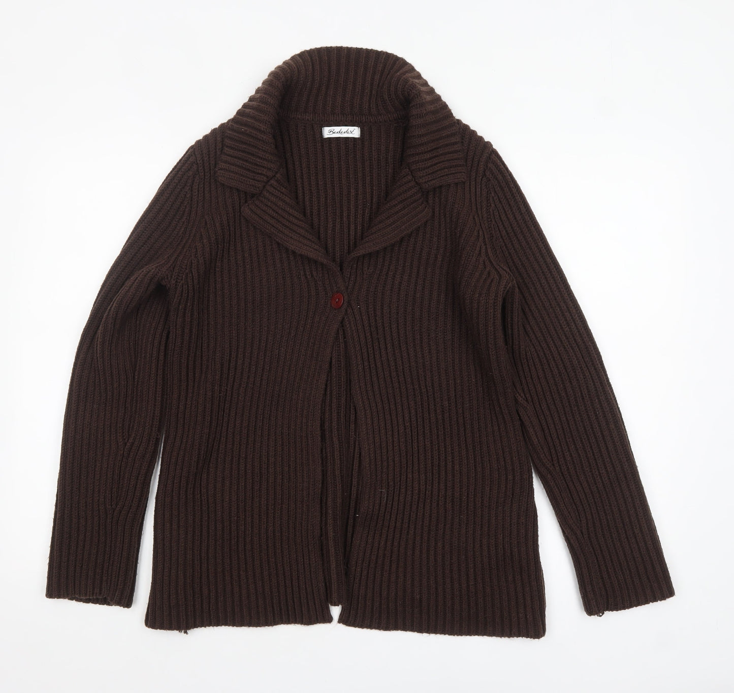 Womens UK Size 10-12 Berkertex Brown Cardigan Jumper