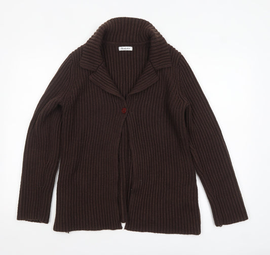Womens UK Size 10-12 Berkertex Brown Cardigan Jumper