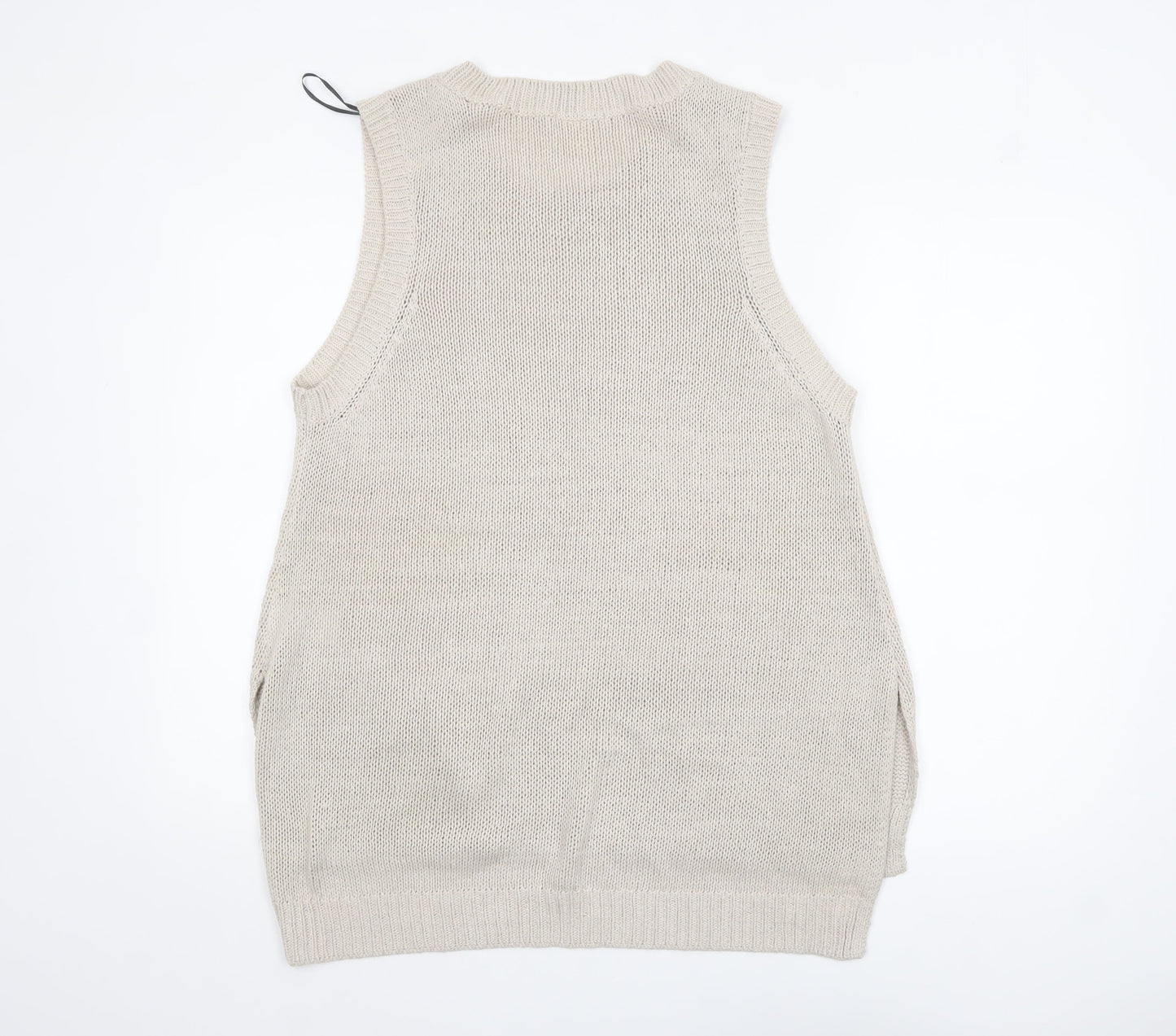 H&M Womens Beige Sleeveless Knit Vest Jumper Size L