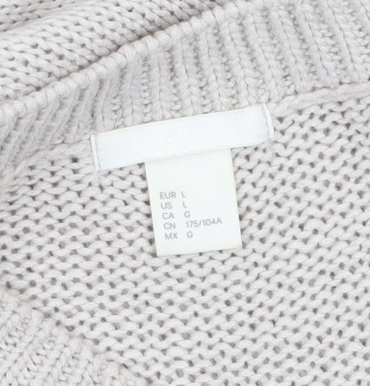 H&M Womens Beige Sleeveless Knit Vest Jumper Size L