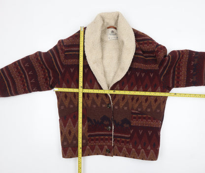Pull&Bear Women’s Multicoloured Aztec Fleece Lined Jacket Size 8