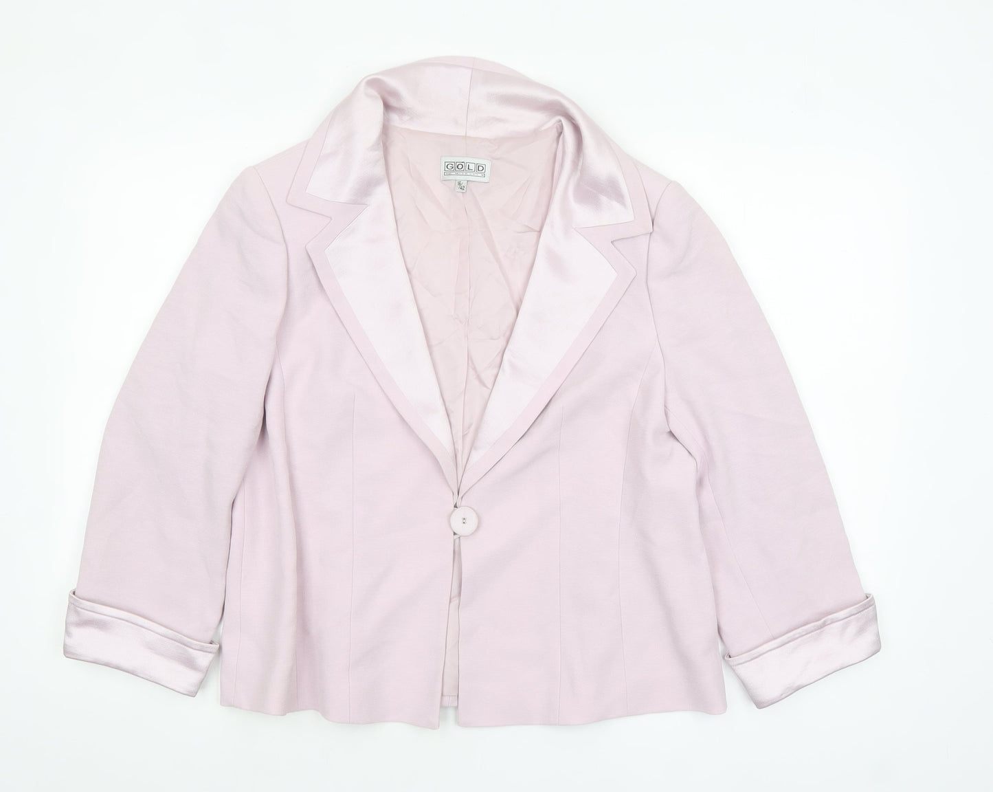 Womens UK Size 16 Gold by Michael H Regular Pink Blazer