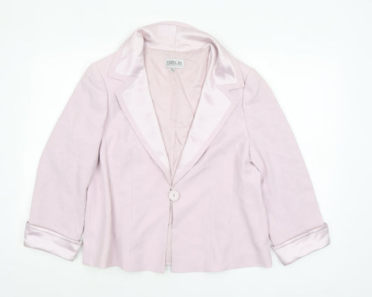 Womens UK Size 16 Gold by Michael H Regular Pink Blazer