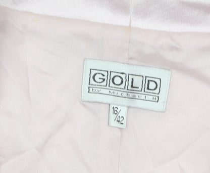 Womens UK Size 16 Gold by Michael H Regular Pink Blazer