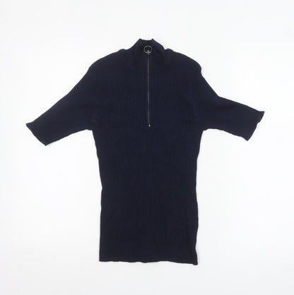 Womens UK Size S Verve Ami Blue Full Zip Jumper