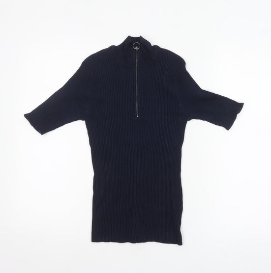 Womens UK Size S Verve Ami Blue Full Zip Jumper