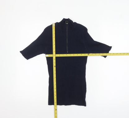 Womens UK Size S Verve Ami Blue Full Zip Jumper
