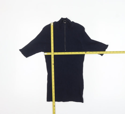 Womens UK Size S Verve Ami Blue Full Zip Jumper