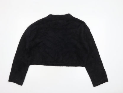 H&M Women's Black Mock Neck Long Sleeve Pullover Jumper Size 12