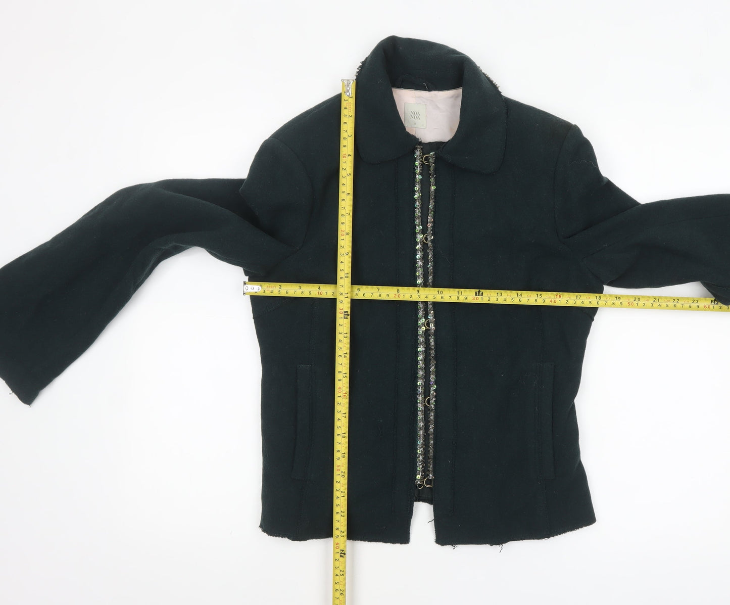 Womens UK Size S Noa Noa Black Biker Coat
