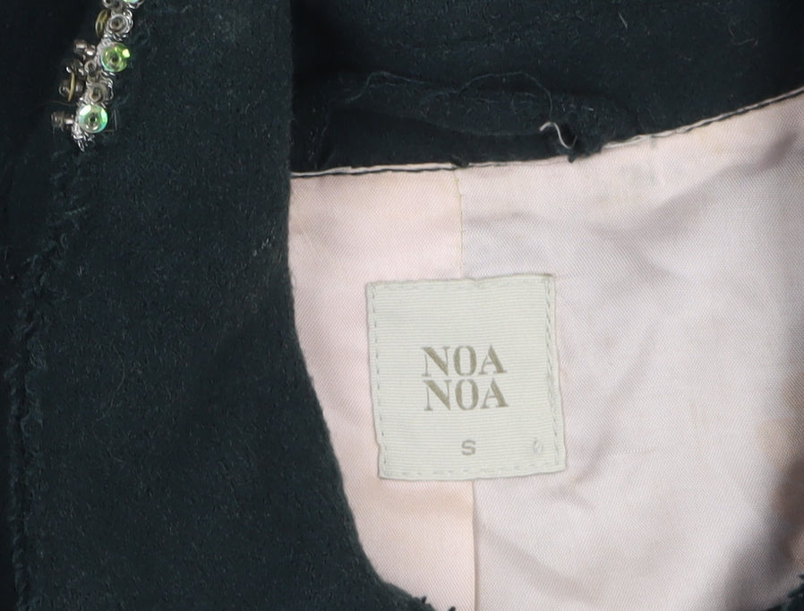 Womens UK Size S Noa Noa Black Biker Coat