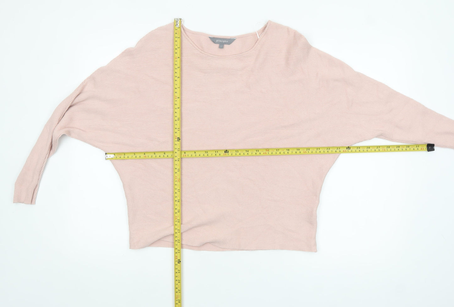 Principles Women Pink Knit Boat Neck Relaxed Fit Jumper Size L