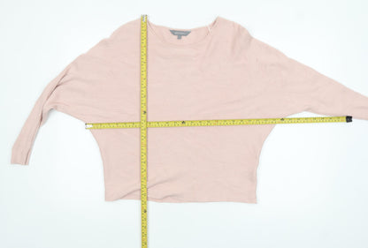 Principles Women Pink Knit Boat Neck Relaxed Fit Jumper Size L