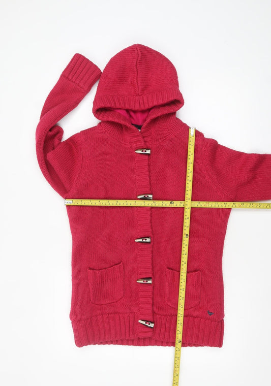 Country Rose Women’s Pink Hooded Knit Cardigan M Acrylic Lined