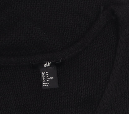 H&M Women’s Black Acrylic Knit Sleeveless V-Neck Vest Size 12