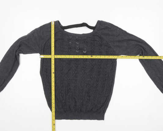 Womens UK Size 14 Mango Grey Pullover Jumper