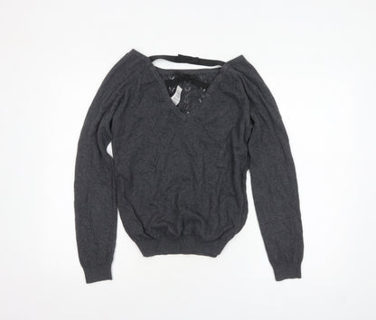 Womens UK Size 14 Mango Grey Pullover Jumper
