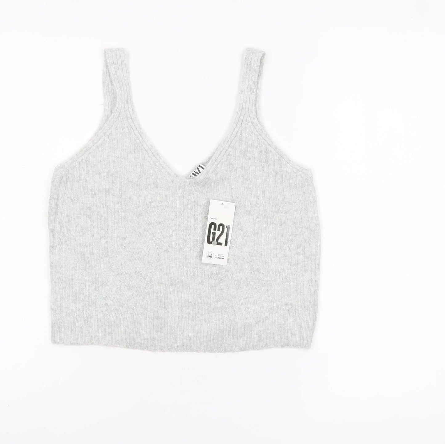 Womens UK Size L George Grey Cropped Tank