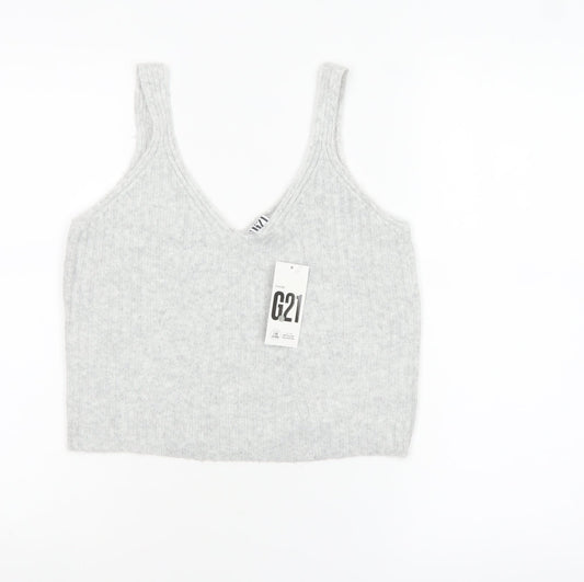 Womens UK Size L George Grey Cropped Tank