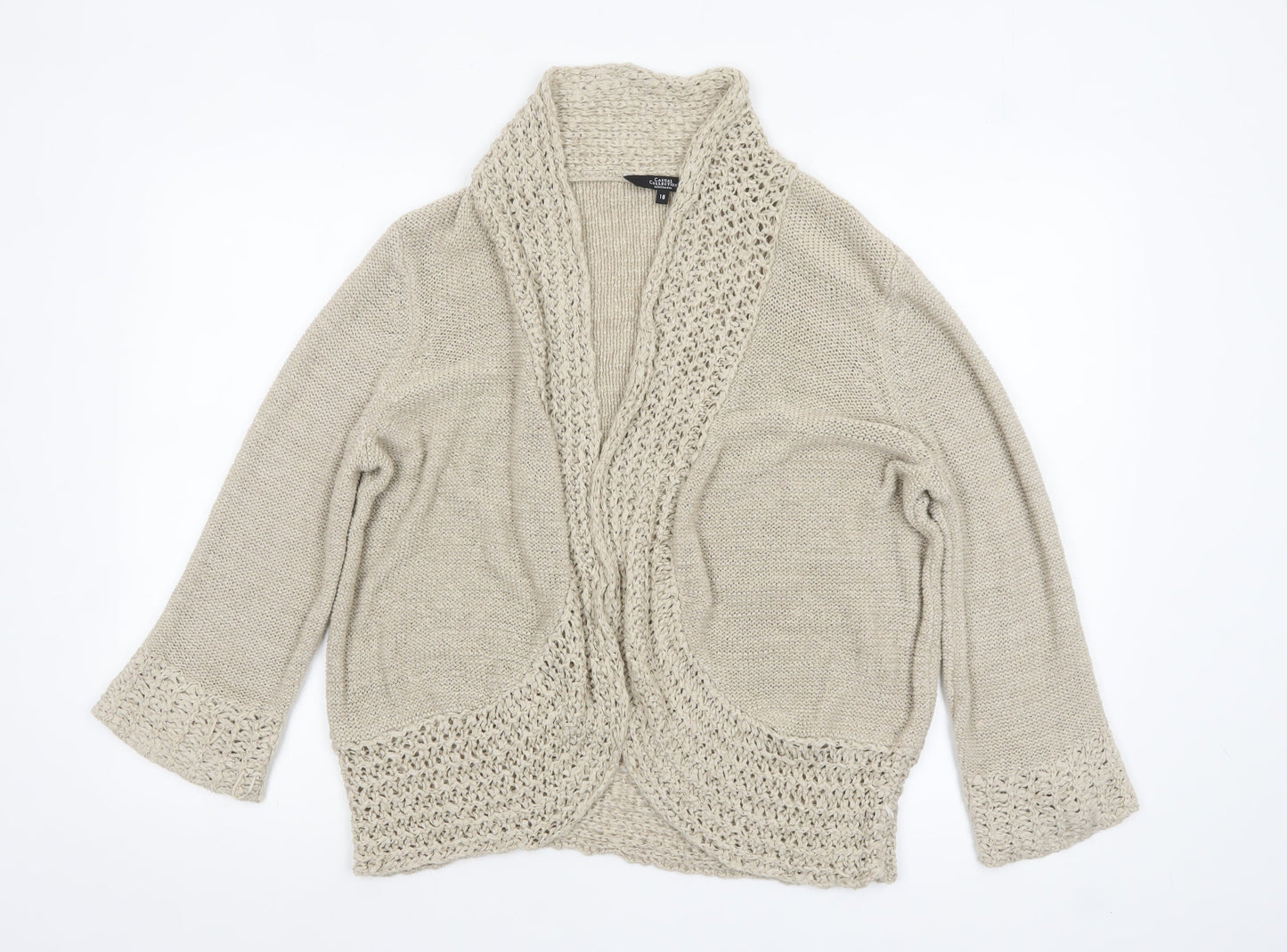 Womens UK Size 18 Debenhams Beige Cardigan Jumper