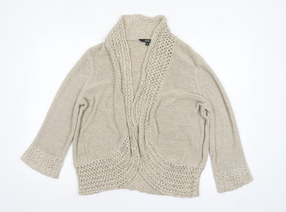 Womens UK Size 18 Debenhams Beige Cardigan Jumper