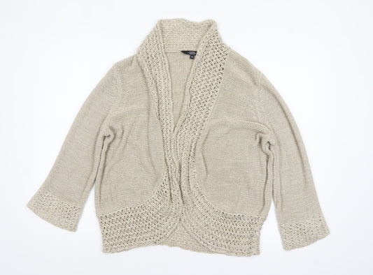 Womens UK Size 18 Debenhams Beige Cardigan Jumper