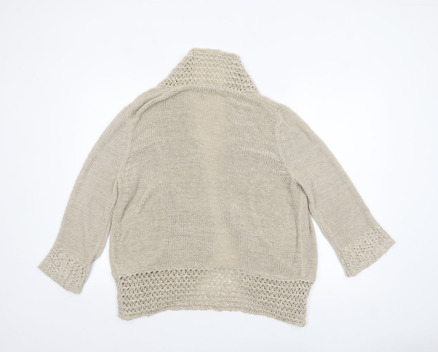 Womens UK Size 18 Debenhams Beige Cardigan Jumper