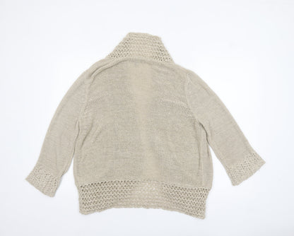 Womens UK Size 18 Debenhams Beige Cardigan Jumper