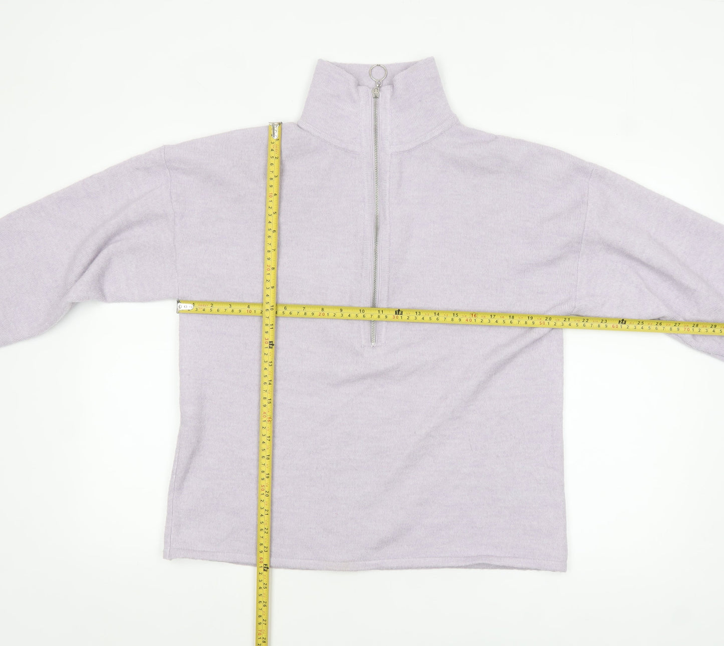 Womens UK Size 10 ASOS Purple Half Zip Jumper