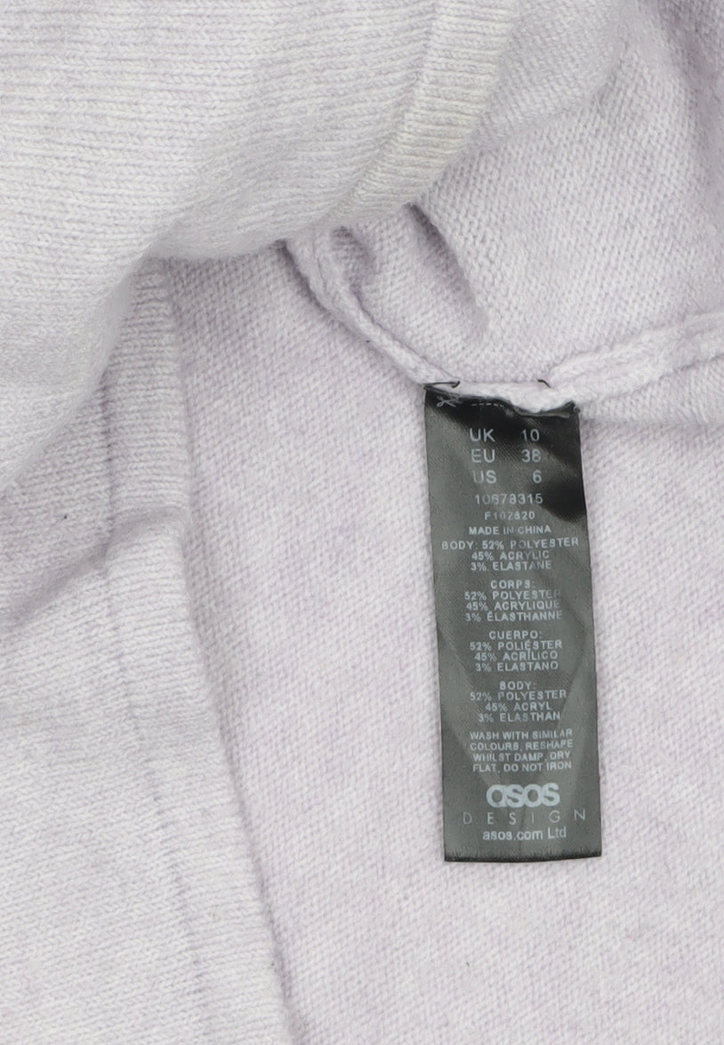 Womens UK Size 10 ASOS Purple Half Zip Jumper