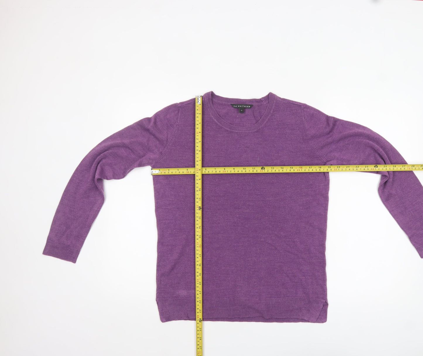 Womens UK Size 12 M&Co Purple Pullover Jumper