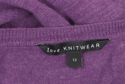 Womens UK Size 12 M&Co Purple Pullover Jumper
