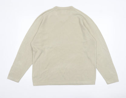 Next Men’s Beige Acrylic V-Neck Jumper Size L Regular Fit