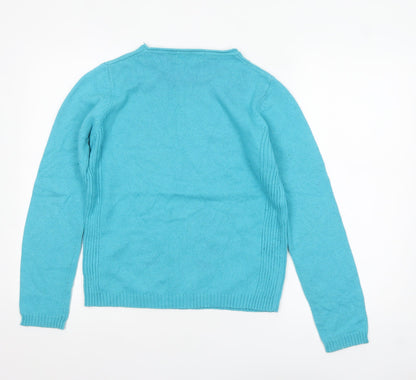 Womens UK Size S Isle Essentials Blue Pullover Jumper