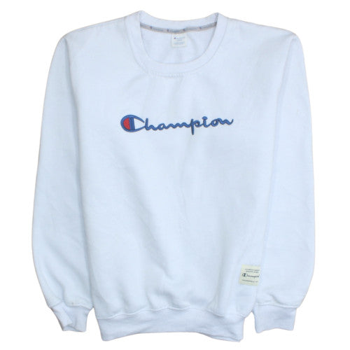 Mens UK Size L Champion White Pullover Sweatshirt