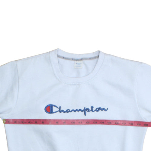Mens UK Size L Champion White Pullover Sweatshirt