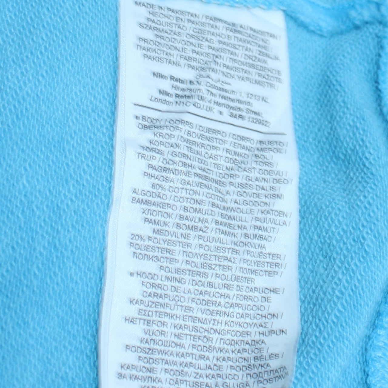 Mens UK Size M Nike Blue Pullover Hoodie