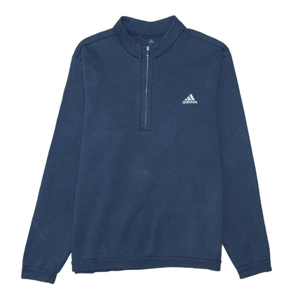 Mens UK Size XL adidas Blue Henley Sweatshirt