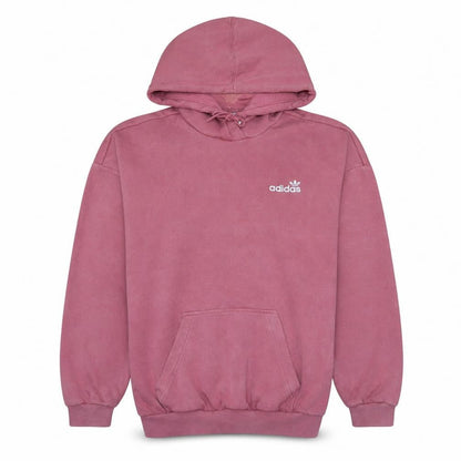 Front view of Adidas women’s pink pullover hoodie xs cotton casual logo sweatshirt