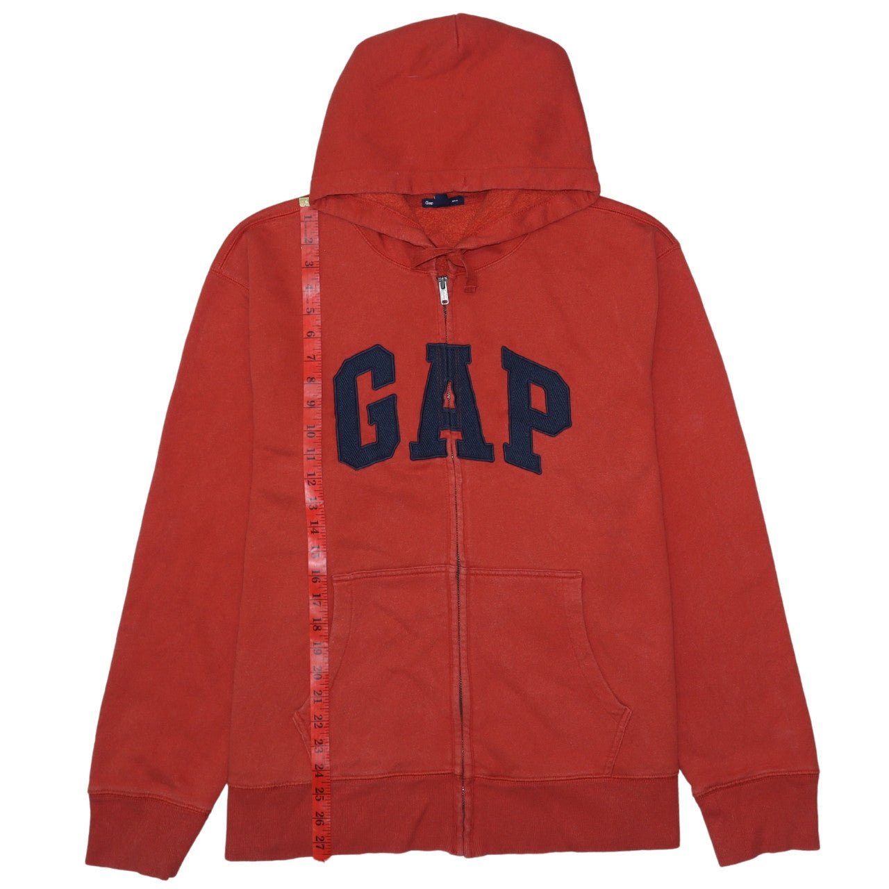 Mens UK Size XL Gap Red Full Zip Hoodie