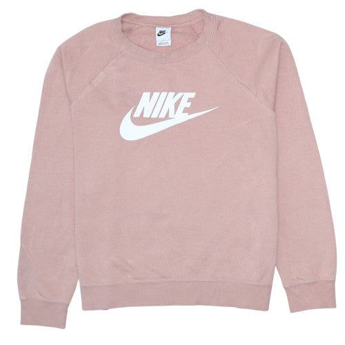 Womens UK Size L Nike Pink Pullover Sweatshirt