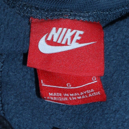 Nike Men Blue Jogger Sweatpants L Fleece Cotton Blend Drawstring Comfort
