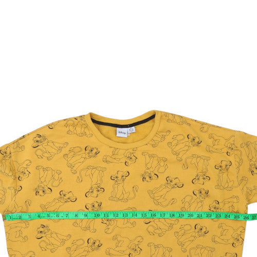 Womens UK Size M Disney Yellow Pullover Sweatshirt