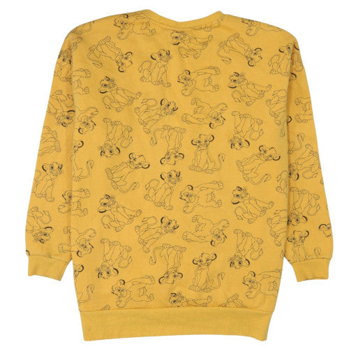 Womens UK Size M Disney Yellow Pullover Sweatshirt