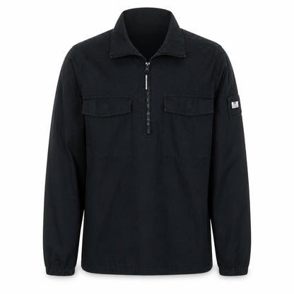 Weekend Offender Men's Black Cotton 1/2 Zip Long Sleeve Casual Shirt - Size S