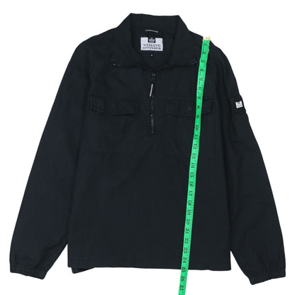 Weekend Offender Men's Black Cotton 1/2 Zip Long Sleeve Casual Shirt - Size S