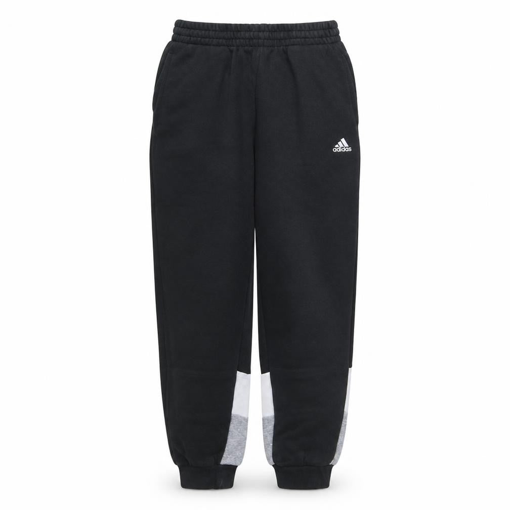 Adidas Boys Black Jogger Sweatpants 11-12 Years Colourblock Fleece